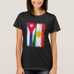 Cuba Koerdistan Half Vlag Cuba Koerdische Erfgoed  T-shirt