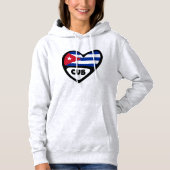 Cuba-landcode Vlaggenkop, CUB Hoodie (Voorkant)