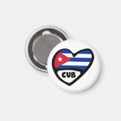 Cuba-landcode Vlaggenkop, CUB Magneet (Voorkant / Achterkant)