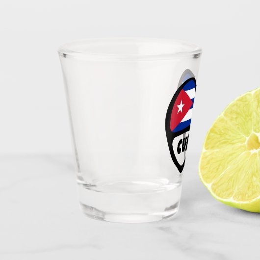 Cuba-landcode Vlaggenkop, CUB Shot Glas (Links)