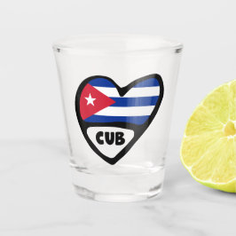 Cuba-landcode Vlaggenkop, CUB Shot Glas