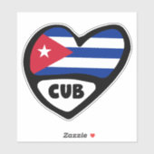 Cuba-landcode Vlaggenkop, CUB Sticker (Vel)