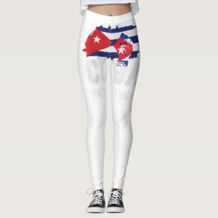Cuba Libertad y Vida Cuban Protest Fist SOS C Leggings