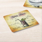 Cuba Libre Bartender Drink Recipe Kartonnen Onderzetters (Schuin)