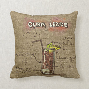 Cuba Libre/Caipirinha Recipe Cushion Kussen