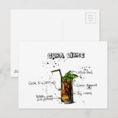 Cuba Libre Cocktail Briefkaart (Voorkant / Achterkant)