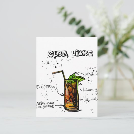 Cuba Libre Cocktail Briefkaart (Staand voorkant)