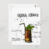 Cuba Libre Cocktail Briefkaart (Voorkant / Achterkant)