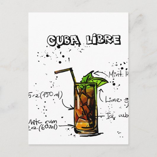 Cuba Libre Cocktail Briefkaart (Voorkant)