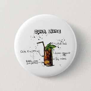 Cuba Libre Cocktail Ronde Button 5,7 Cm