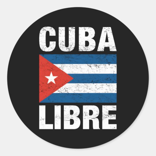 Cuba Libre Gratis Cuba Cubaanse vlag Ronde Sticker (Voorkant)