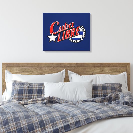 Cuba Libre Motto Canvas Afdruk (Insitu (Slaapkamer))
