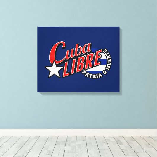 Cuba Libre Motto Canvas Afdruk (Insitu (Houten vloer))