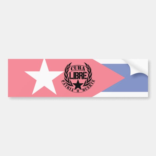 Cuba Libre Motto Laurels Bumpersticker (Voorkant)