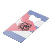 Cuba Libre Motto Laurels Creditkaart Flessenopener (Voorkant Gekanteld)