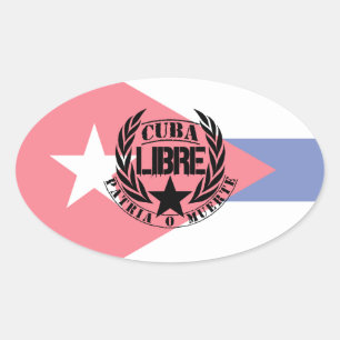 Cuba Libre Motto Laurels Ovale Sticker