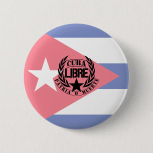 Cuba Libre Motto Laurels Ronde Button 5,7 Cm