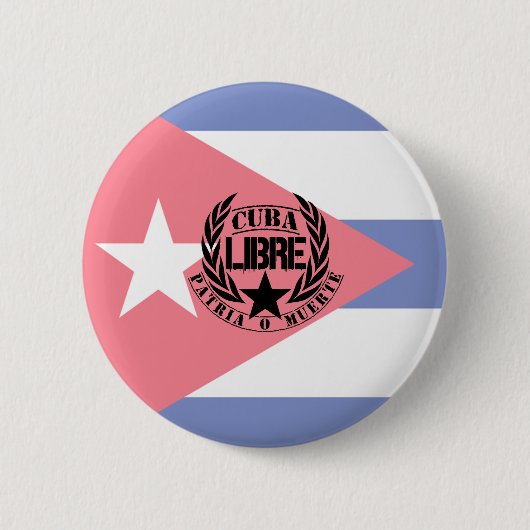 Cuba Libre Motto Laurels Ronde Button 5,7 Cm (Voorkant)