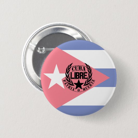 Cuba Libre Motto Laurels Ronde Button 5,7 Cm (Voorkant /achterkant)