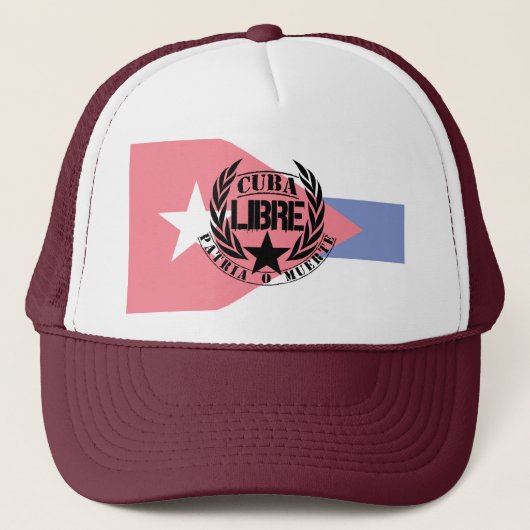 Cuba Libre Motto Laurels Trucker Pet (Voorkant)