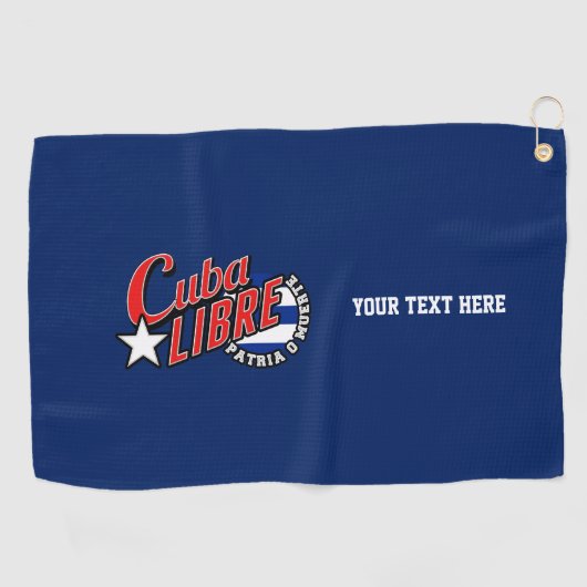 Cuba Libre Motto op een Golfhanddoek (Horizontaal)