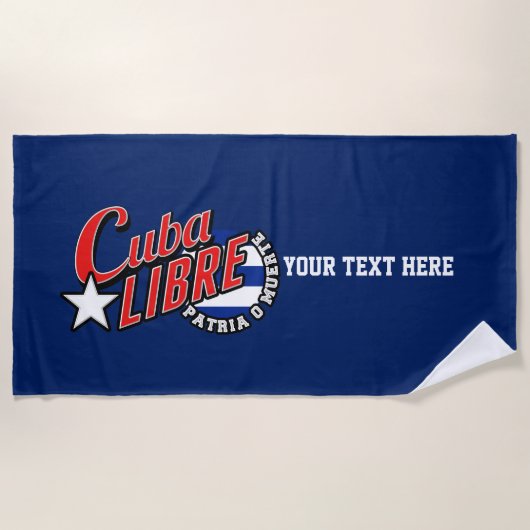 Cuba Libre Motto op een Strandlaken (Voorkant)