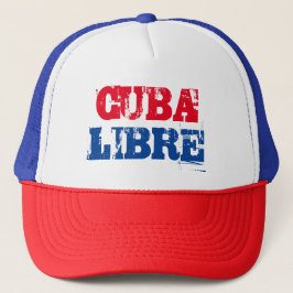 Cuba Libre SOS Cuba rood wit blauw Trucker Pet