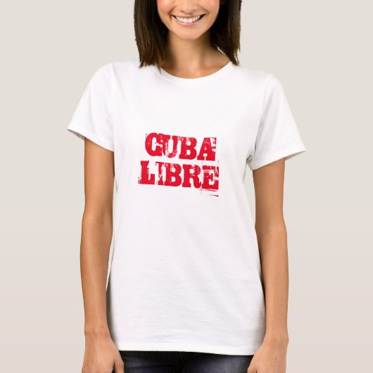 Cuba Libre SOS Cuba rood wit T-shirt (Voorkant)