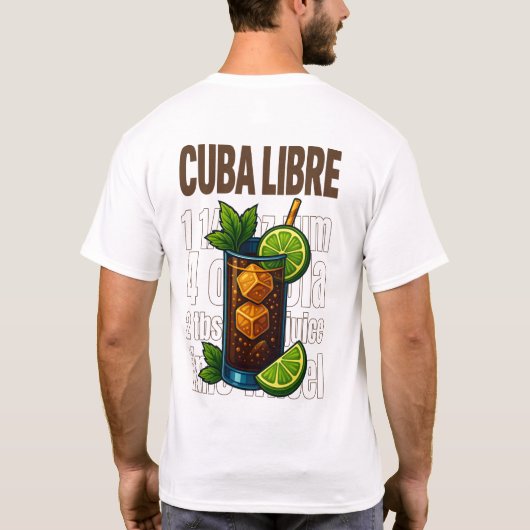 Cuba Libre T-Shirt – Classic Rum & Cola Cocktail (Achterkant)