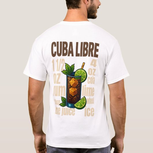 Cuba Libre T-Shirt – Classic Rum & Cola Cocktail (Achterkant)