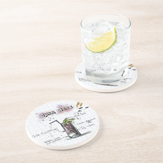 Cuba Libre Zandsteen Onderzetter (Zijkant)