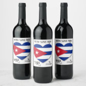 Cuba Love Custom Text Wijn Etiket (Flessen)