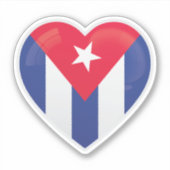 Cuba Love Flag Sticker (Voorkant)