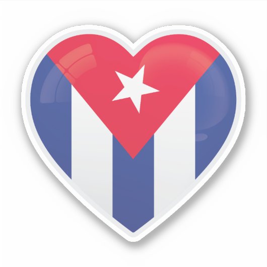 Cuba Love Flag Sticker (Voorkant)