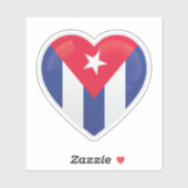 Cuba Love Flag Sticker (Vel)