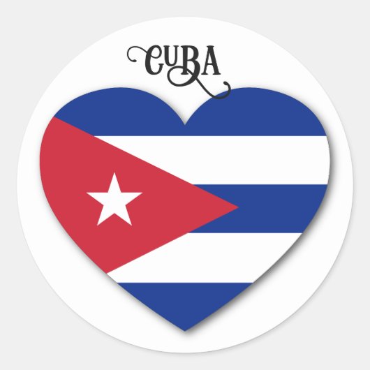 Cuba Love Ronde Sticker (Voorkant)