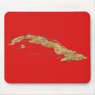 Cuba Map Mousepad Muismat