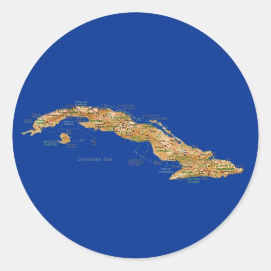 Cuba Map Sticker (Voorkant)