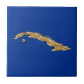 Cuba Map Tile Tegeltje (Voorkant)