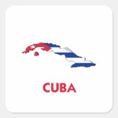 CUBA MAP VIERKANTE STICKER (Voorkant)