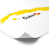 Cuba Map with Maracas Poster (Hoek)