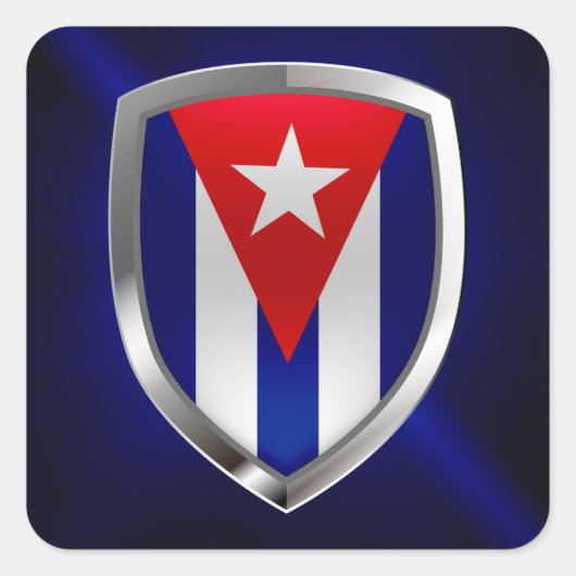 Cuba Mettalic Emblem Vierkante Sticker (Voorkant)