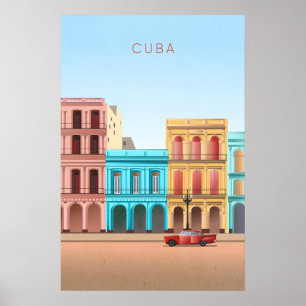 Cuba Minimaal Reisposter Poster