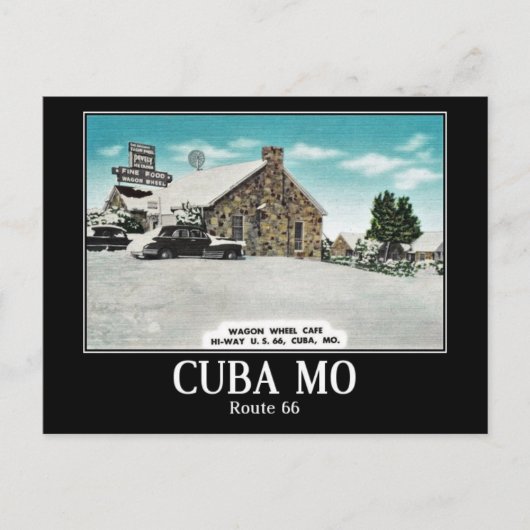 Cuba, Missouri, Rte 66, Vintage Briefkaart (Voorkant)