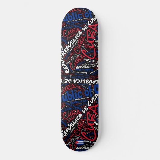 Cuba Nationaal Trots Wordcloud Skateboard (Voorkant)