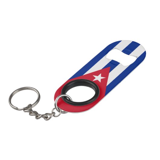 Cuba National Flag Patriotic Mini Flessenopener (Voorkant Gekanteld)