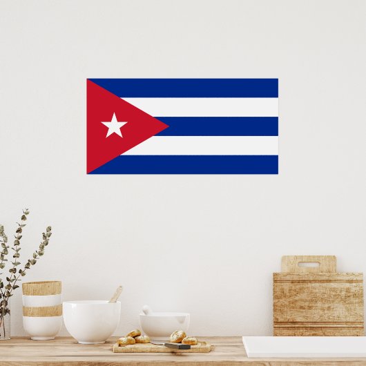 Cuba National World Flag Poster (Keuken)