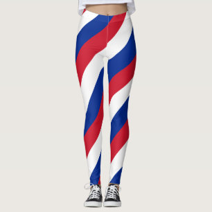 Cuba Nationale vlag Kleuren Diagonaal gestreept Leggings