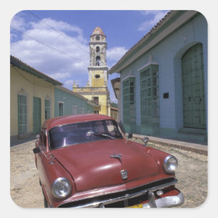 Cuba, oud koloniaal dorp Trinidad. Vierkante Sticker