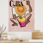Cuba, oud reizen poster (Keuken)